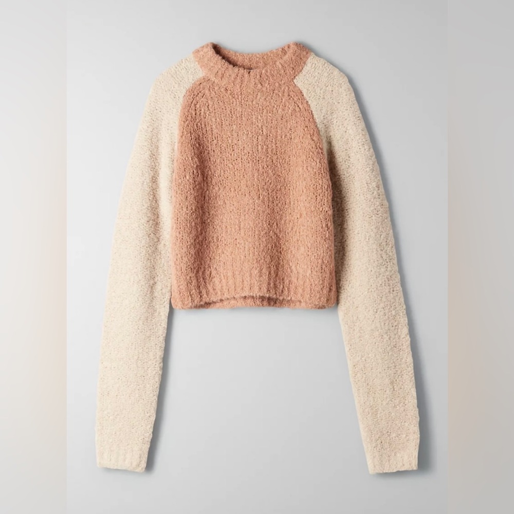 NWT Aritzia Wilfred Free Colorblock Brown Meridian Sweater Size XXS - Picture 4 of 12